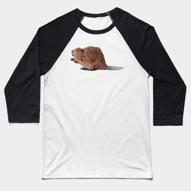 Brown Beaver Baseball T-Shirt by NorseTech